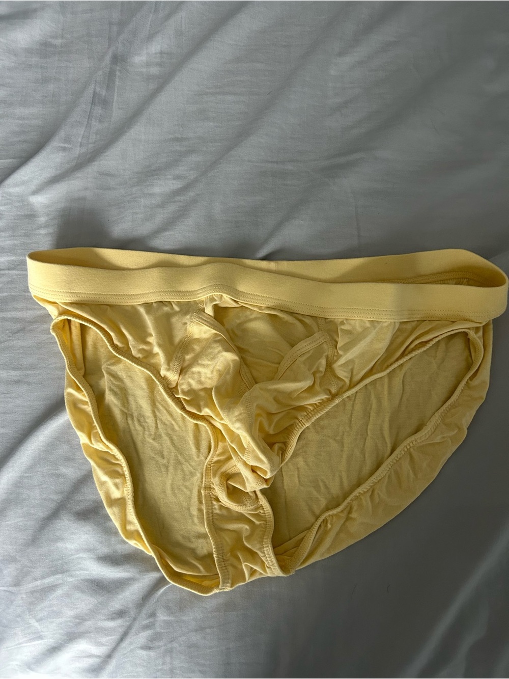 Real Mens Apparel V fly Briefs - Pale Yellow Large - C cup